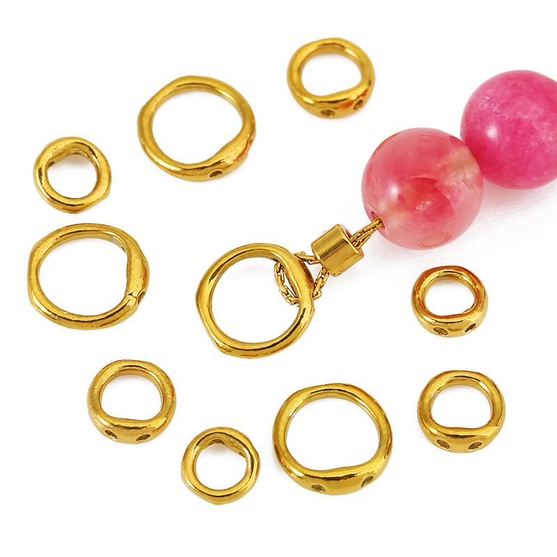 Jewelry Making Bead - 30 Stück 5/6/8mm Edelstahl-Perlenzubehör, Halskettenverschlüsse, Doppelloch-Endverbinder,
