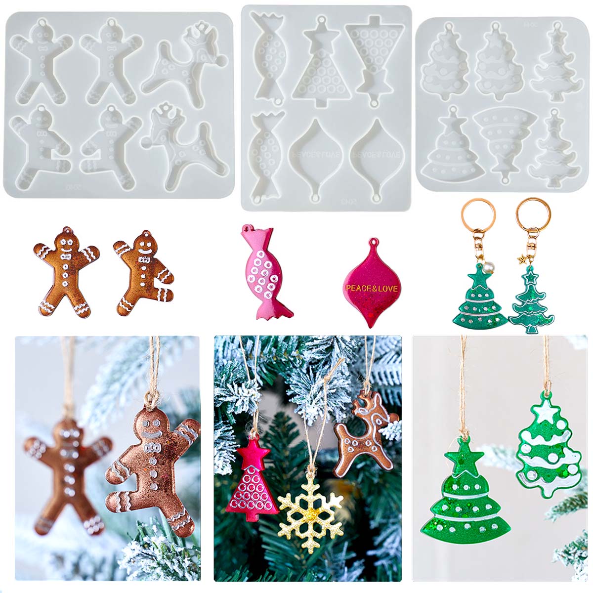 Jewelry Making Mold - Weihnachten Serie Ohrringe Anhänger Silikon Form