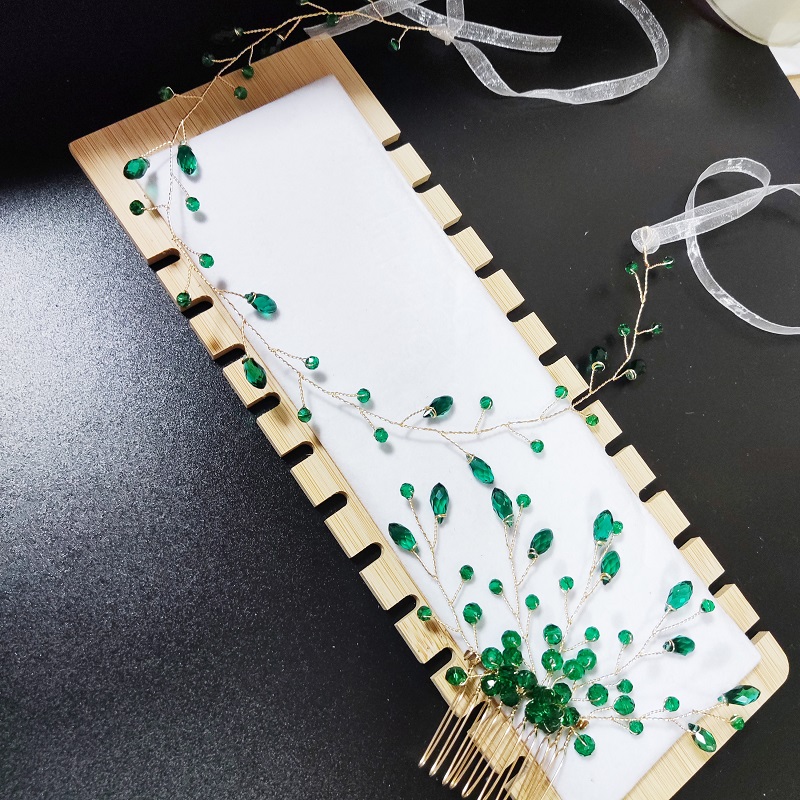 Jewelry Making Party For Adults - Haarschmuck, Kopfschmuck, Haarkamm, grüne Farbe, Strass,