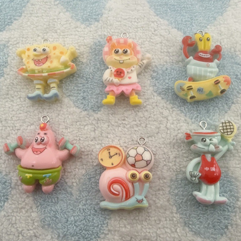Jewelry Making Earrings - 10 Stück Cartoon-Harzanhänger, DIY-Schmuckherstellung, Ohrringe, Schlüsselanhänger-Zubehör