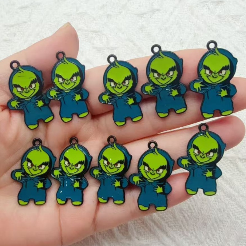 Jewelry Making Earrings - 10 Stück Legierungs-Anhänger mit Tropföl-Cartoon-Motiv für