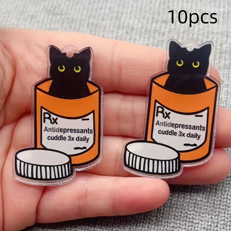 10 Stück Acryl-Medizin-Katzen- – Jewelry Making Earrings Bewertung und Preis