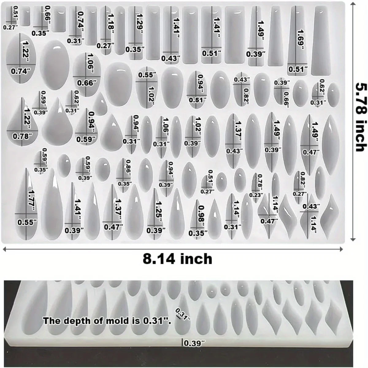 Ohrstecker-Silikonform mit 41  – Jewelry Making Mold Bewertung und Preis