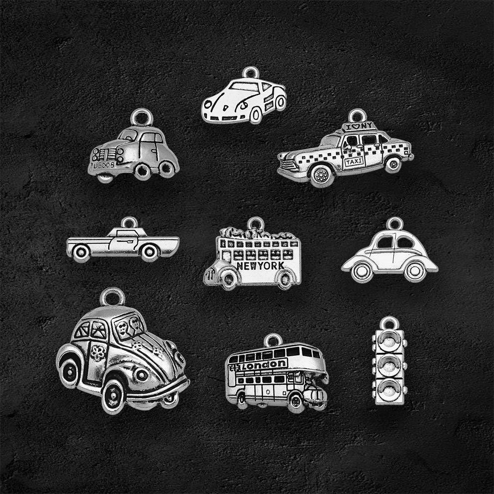 Versilbert Taxi Bus Auto Reise – Jewelry Making London Bewertung und Preis